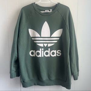 ADIDAS ORIGINALS Trefoil Crew Sweatshirt Pullover in Turquoise/Green Size LG